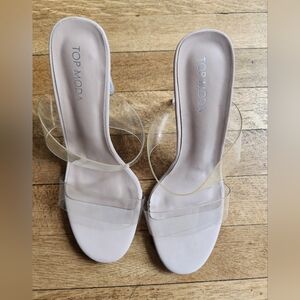 Top Moda Women's Clear Heeled Sandals Size 8 NWT
